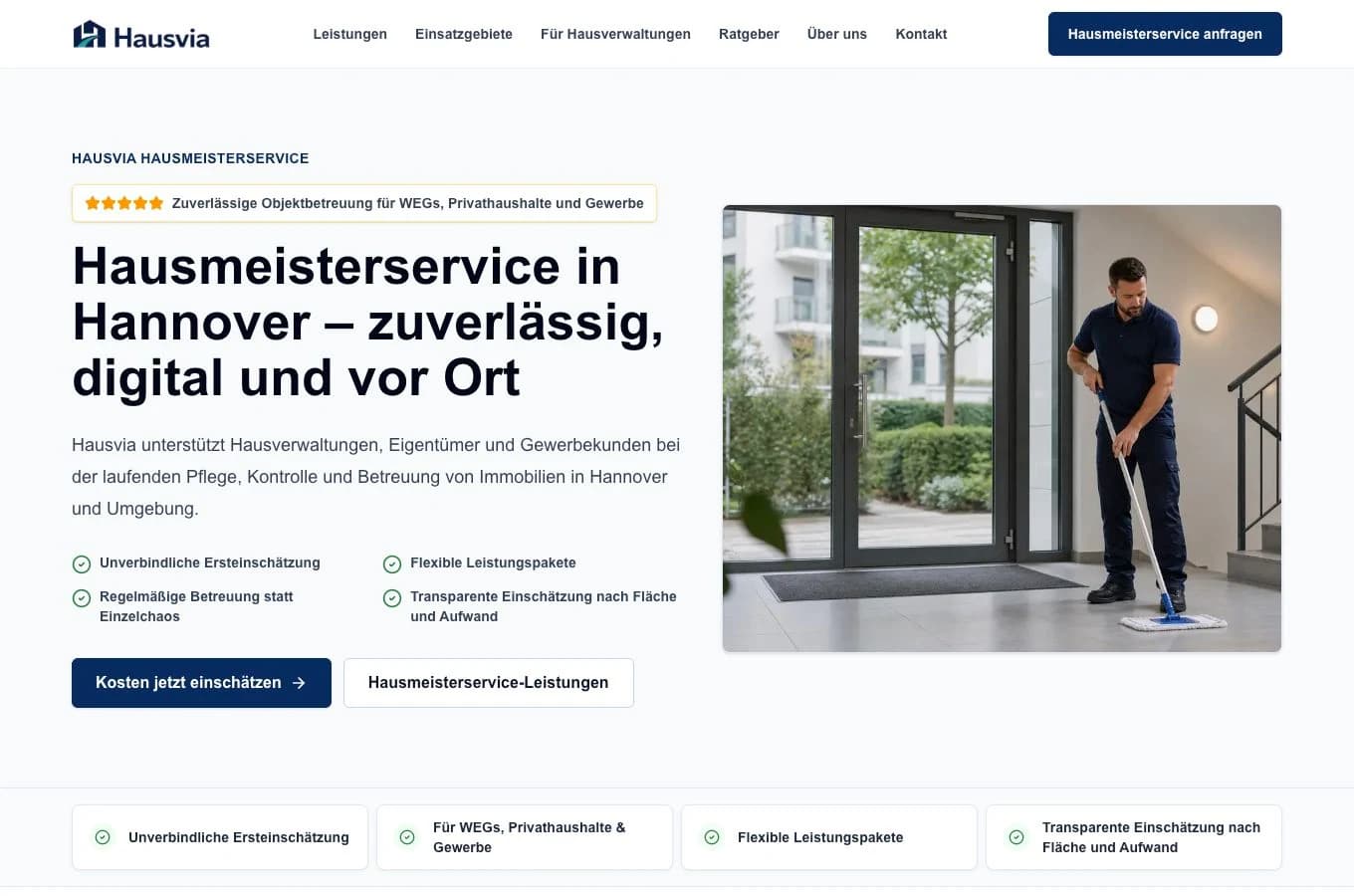 Website-Ansicht von hausvia.de