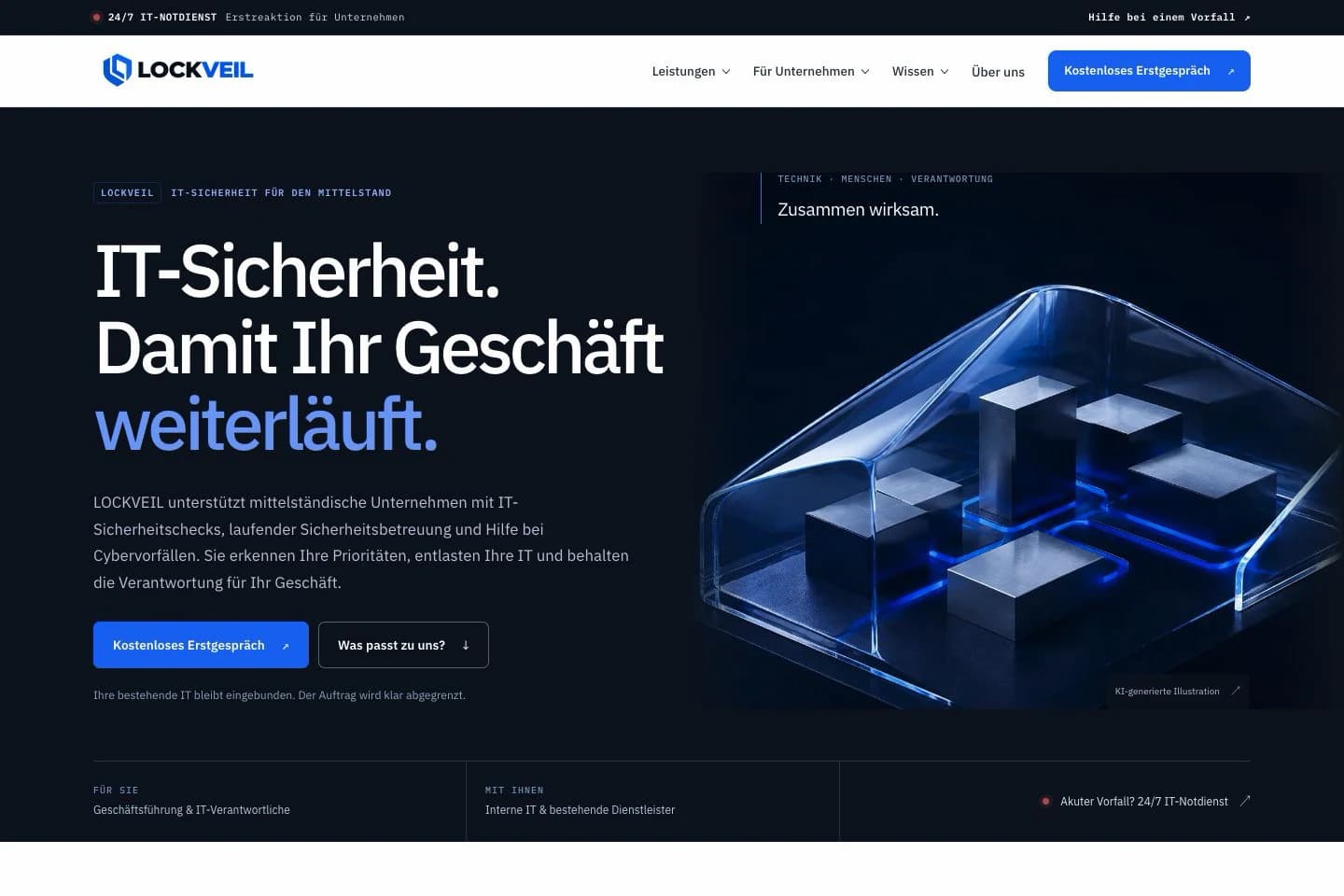 Website-Ansicht von lockveil.de