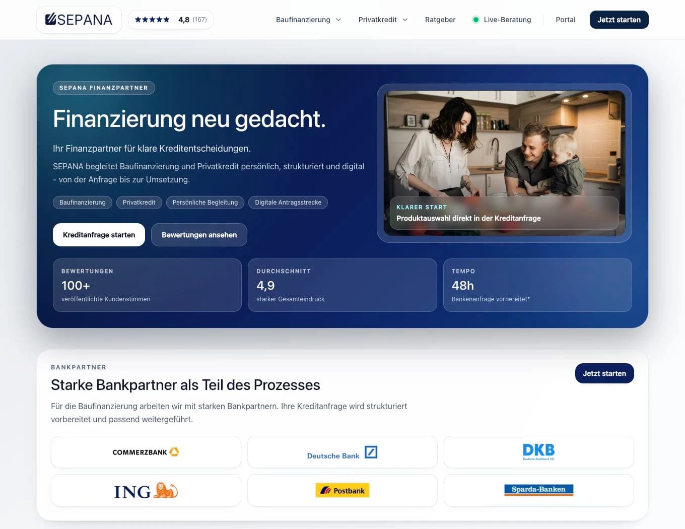 Website-Ansicht von sepana.de