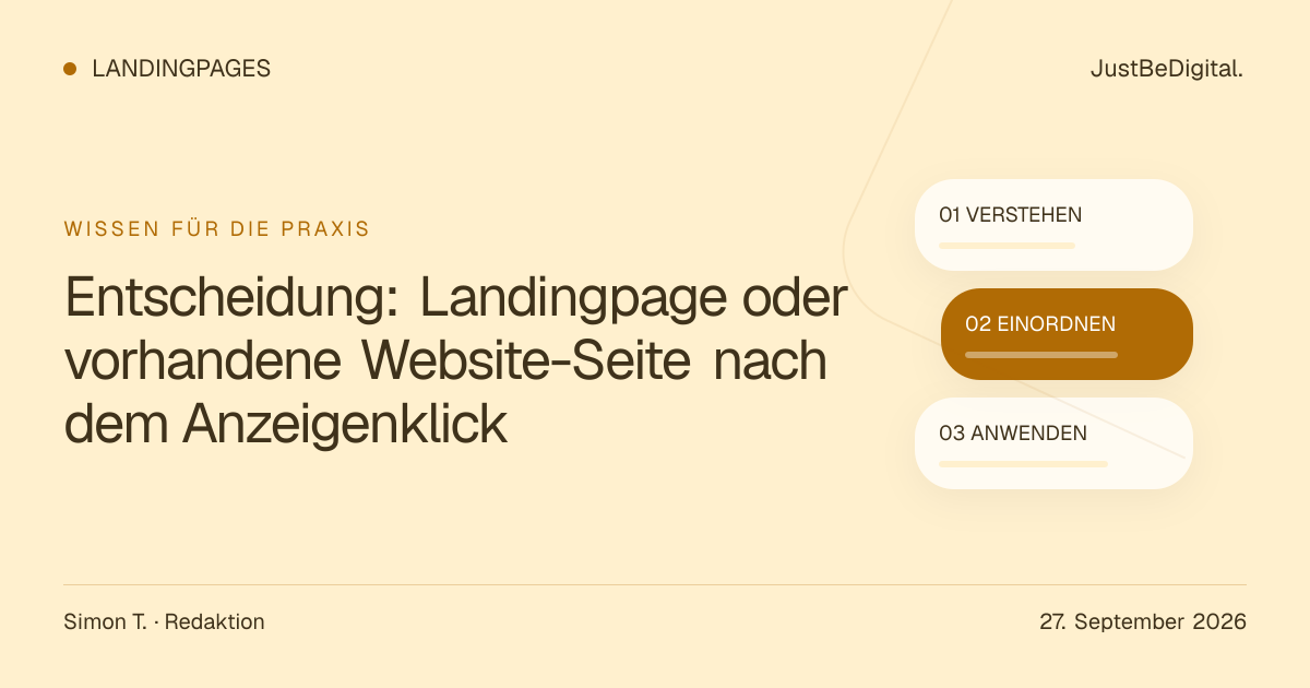 Entscheidung: Landingpage oder vorhandene Website-Seite nach dem Anzeigenklick